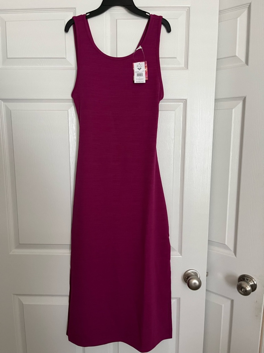 Roxy Magenta Scoop-Neck Midi Tank Dress